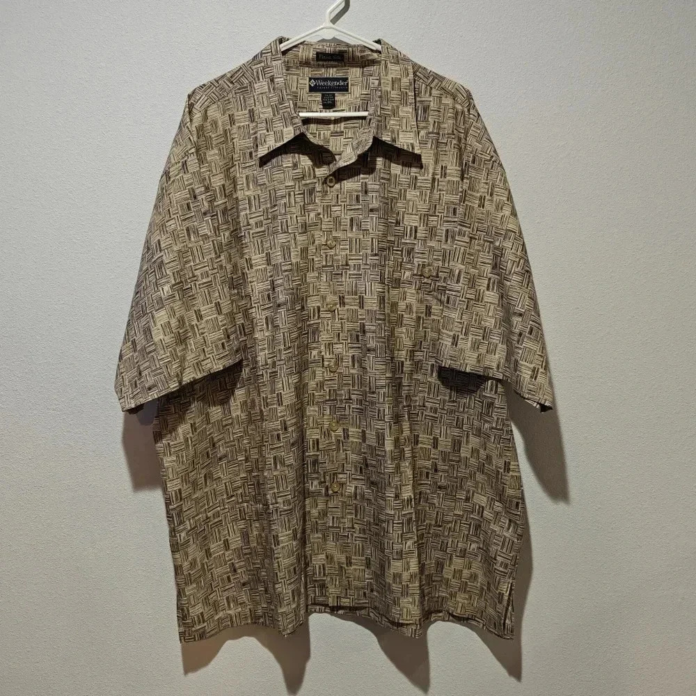 Weekender Finest Silk Hawaiian Button Down Shirt 2XL Mens Short Sleeve